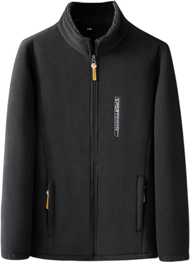 NEIMAN BY Fleece Warm Stand Collar Outerwear for Cold Weather Harajuku Men's Jacket, Blouson, Protection, Stylish, Simple, Style, Black, 4A-N27-BKL