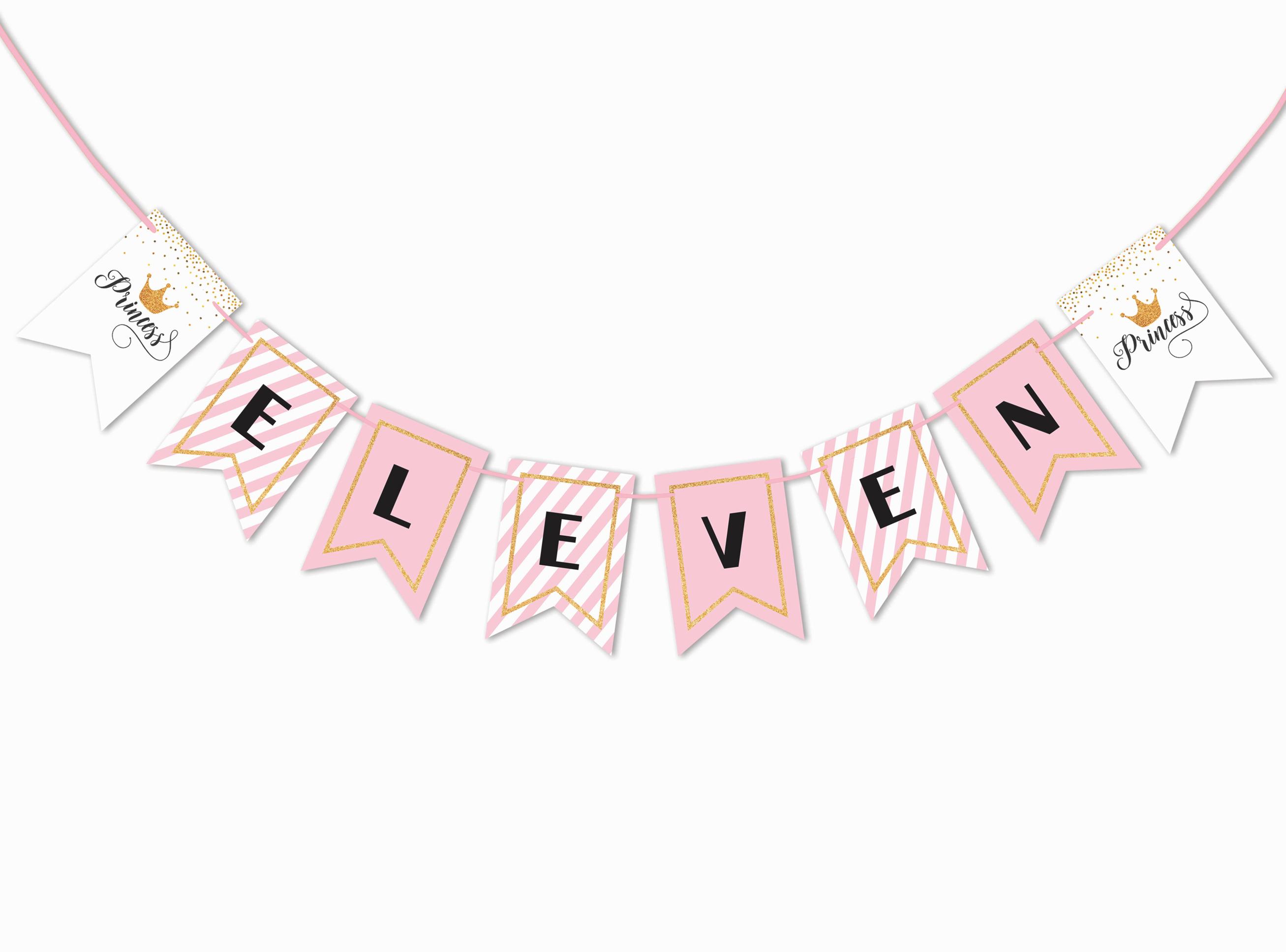 

Inkdotpot Прикраси для вечірки до дня народження. Гірлянда для вечірки з днем ​​народження. Банер із вимпелом принцеси для дівчаток рожевий