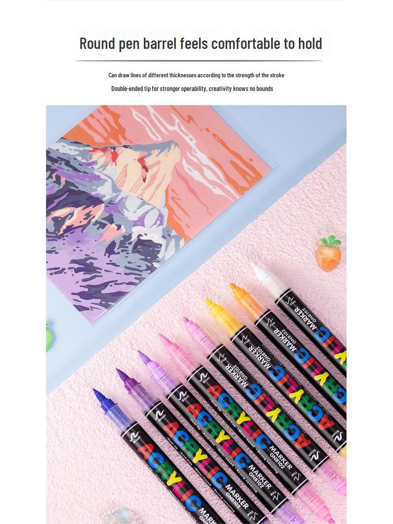 Breite Kollektion 8102 Acryl Doppelspitz-Marker-Set - 168 Farben für DIY-Kunst, Malerei und Graffiti, Stapelbare Pinselstifte