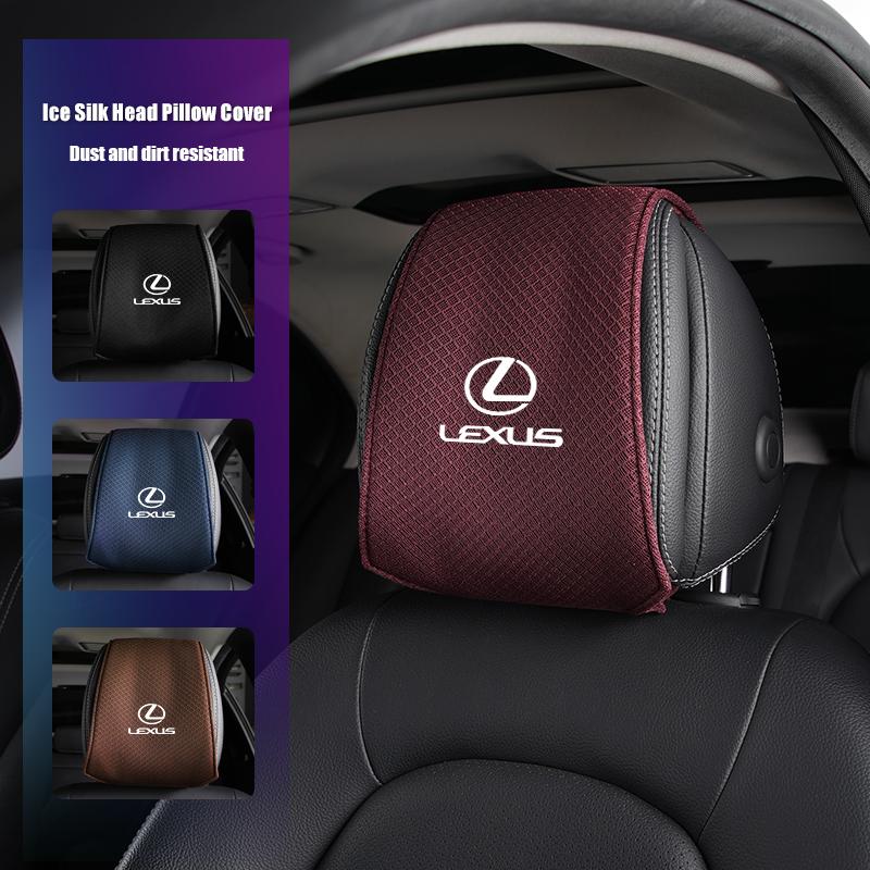 Car Seat Headrest Cover Ice Silk Neck Pillow Storage Protector For Lexus CT200h ES250 ES300h IS250 IS200 GS300 GS460 GX470 LS400 YV6