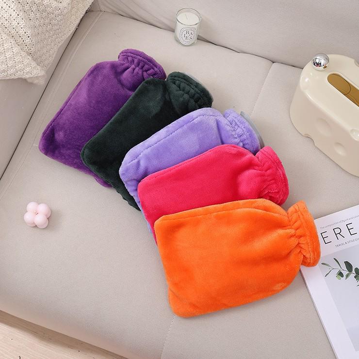 Coral Fleece Faux Rabbit Fur Coat Hot Water Bottle: Explosion-Proof Thickened Winter Hand & Foot Warmer.