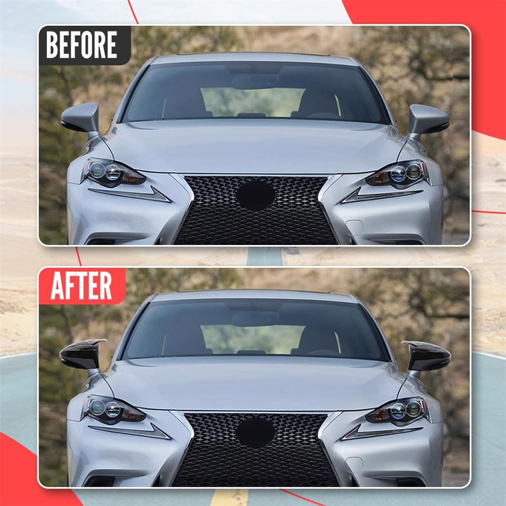 M Style Horn Glossy Black Mirror Cover Caps For Lexus IS RC 200 300 350 450 2014-2020