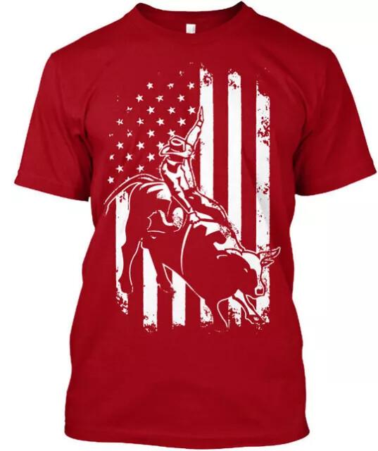 

Bull Riding Flag T Shirt Good Quality T Shirt SIze S 5XL Unisex T-Shirt XXXL