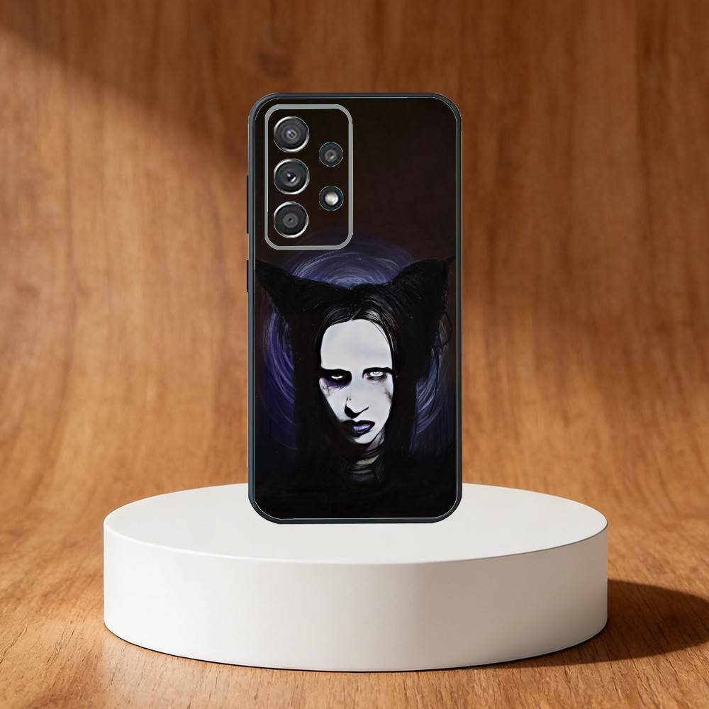 M-Marilyn Singer Manson Phone Case For Samsung S25,S24,S21,S22,S23,S30,Ultra,S20,Plus,Fe,Note,10,9,5G Black Cover