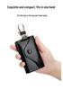 Men's Genuine Leather Large Capacity Key Holder - Multi-functional Waist Hanging Key Case for Home Use