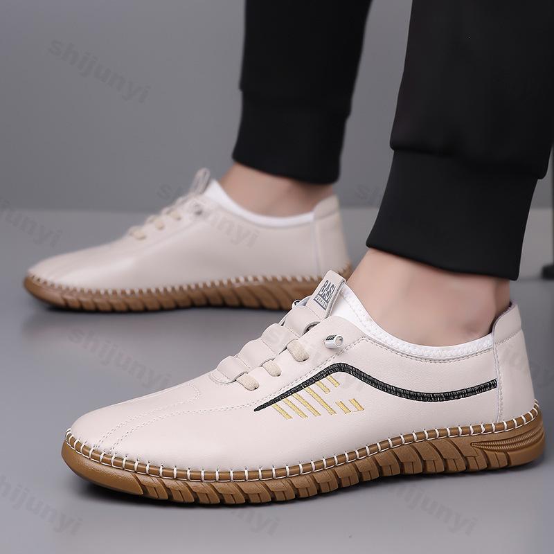 

Retro Versatile Shallow Mouth Casual Single Shoes for Men 2026 Autumn New Breathable Comfortable Soft Soled Business Flat Shoes 38 бежевый