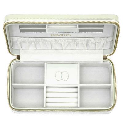 [Q0144] - Joyero con cremallera 'Victoria' gris claro - 24x12x7 cm