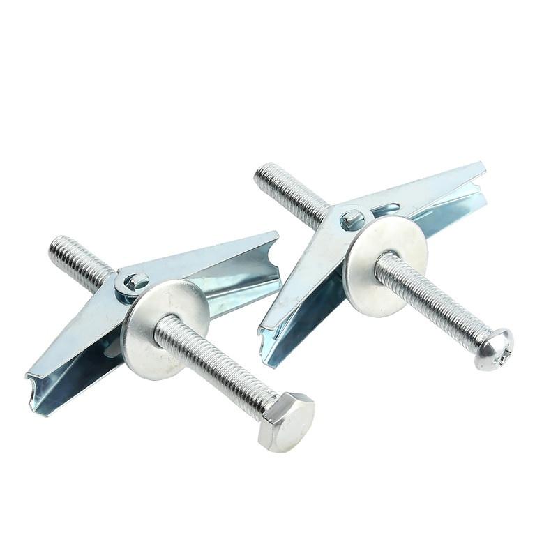 M4 M5 M6 M8 M10 M12 Galvanized Carbon Steel Heavy Duty Hollow Wall Anchors For Drywall Ceiling Toggle Bolts Wing Nut Kit