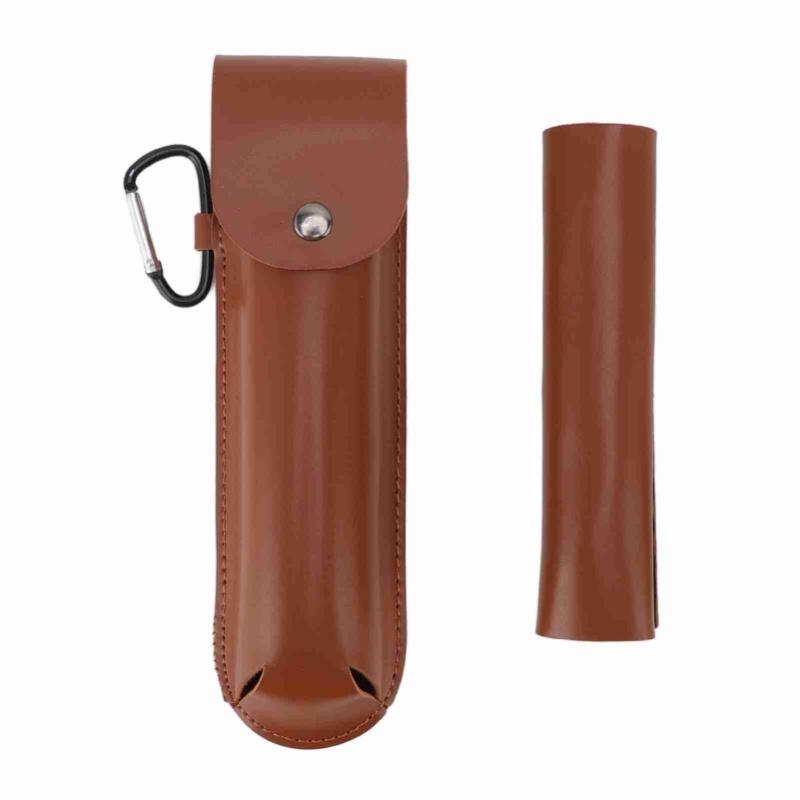 Manual Wood Auger Wrench Hand Survival Auger Wrench Multifunctional Woodworking Punch Tools Brown PU Leather Case
