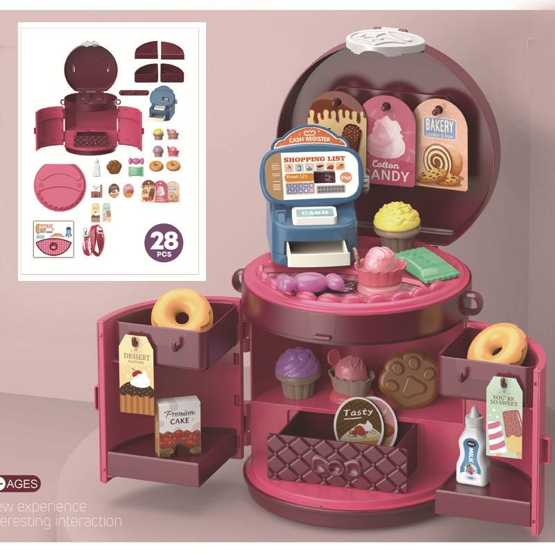 Children'S Simulation Play House Makeup Jewelry Candy Supermarket Medical Tools Handbag Gift Toy Set