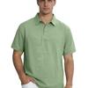 Polo Uomo in Lino Monocolore - T-shirt Premium da Business con Collo a Revers e Maniche Corte