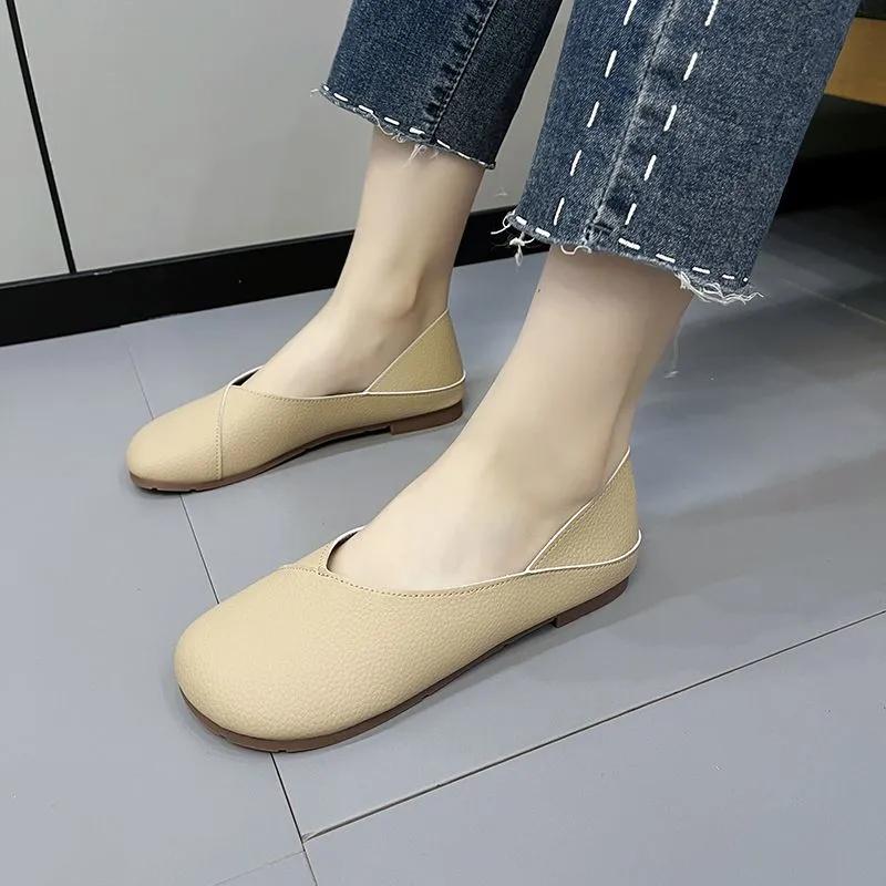 Leather Spring Autumn Women's Flats Ballerina Shoes Women Loafers Comfortable Soft Leather Women Flats Shoes