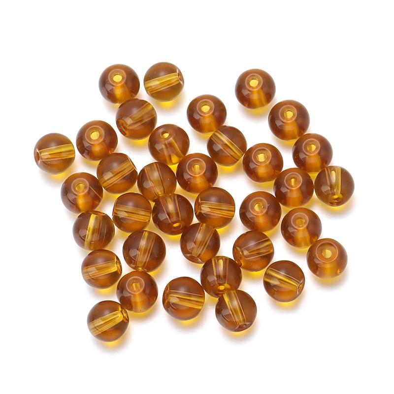50 Stück Runde Glasperlen Bunt Transparent Glänzend Lose Perlen Für Schmuckherstellung DIY Basteln Halskette Armband Zubehör Großhande