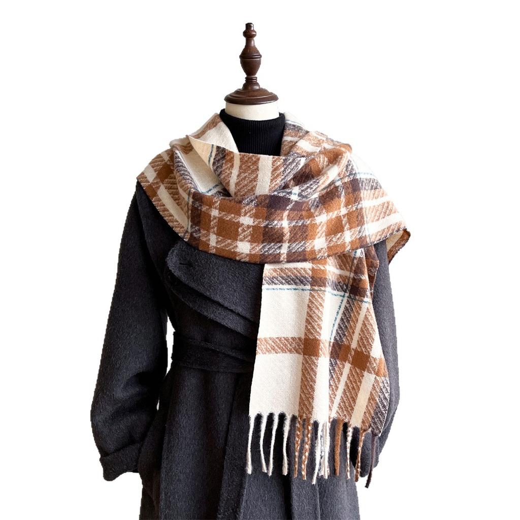 Autumn And Winter Atmosphere Plaid Scarf Men And Women Versatile Warm Couple Scarf Birthday Gift