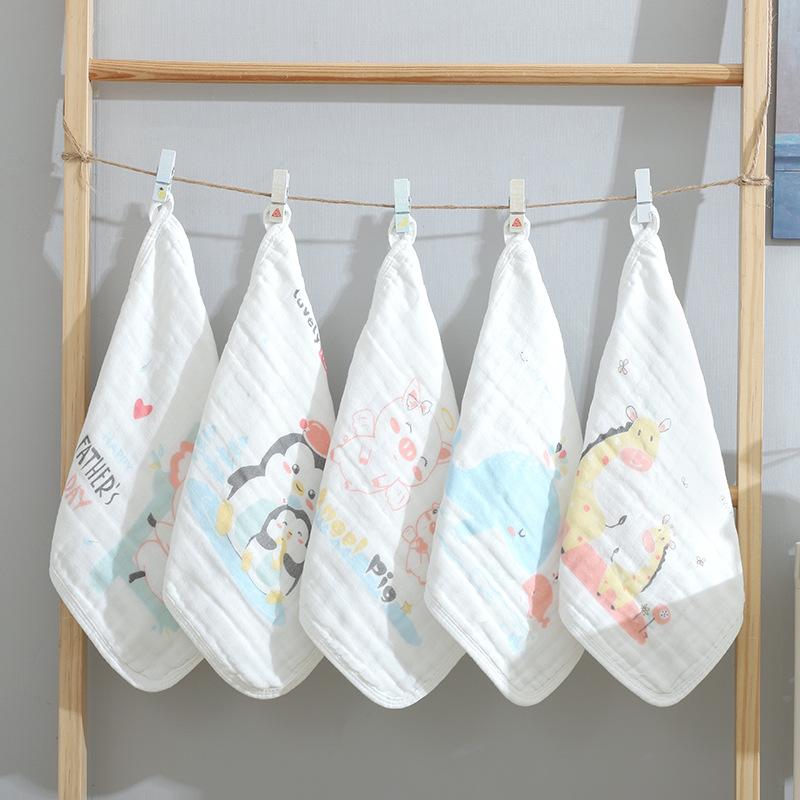 Набор из 5 уникальных шестислойных полотенец для лица из чистого хлопка высокой плотности — фото 4