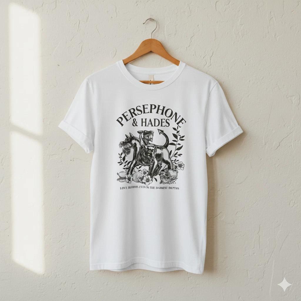 

Persephone and Hades Mythology Graphic T-Shirt Greek Gothic Tee - S441 4XL