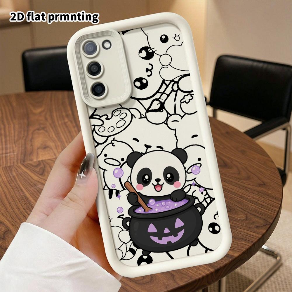Phone Case: 2D flat, suitable for Samsung Galaxy A34 A35 M05 M06 S20 S22 S21 FE Plus 5G protective case, panda brewing a magic pot, perfect Christmas