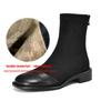 Krazing Pot Flock Autumn Winter Shoes Low Heels Size 43 Stretch Boots Back Patch Work Street Wear Elastic Ankle Boots