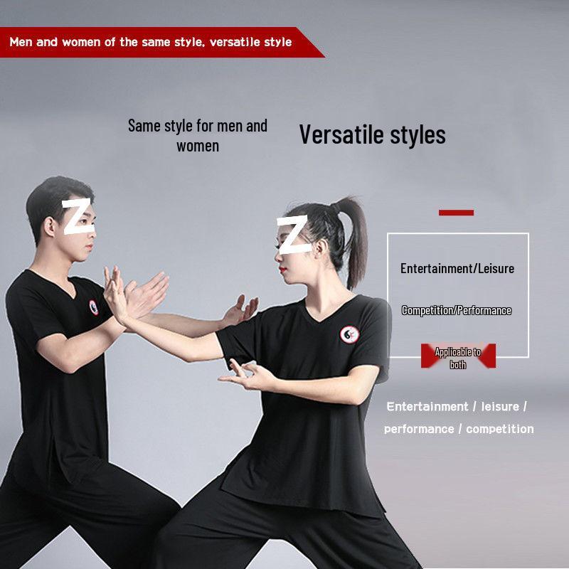 Spring Style Tai Chi Suit Set for Men and Women - Middle-Aged & Elderly Performance and Practice Wear