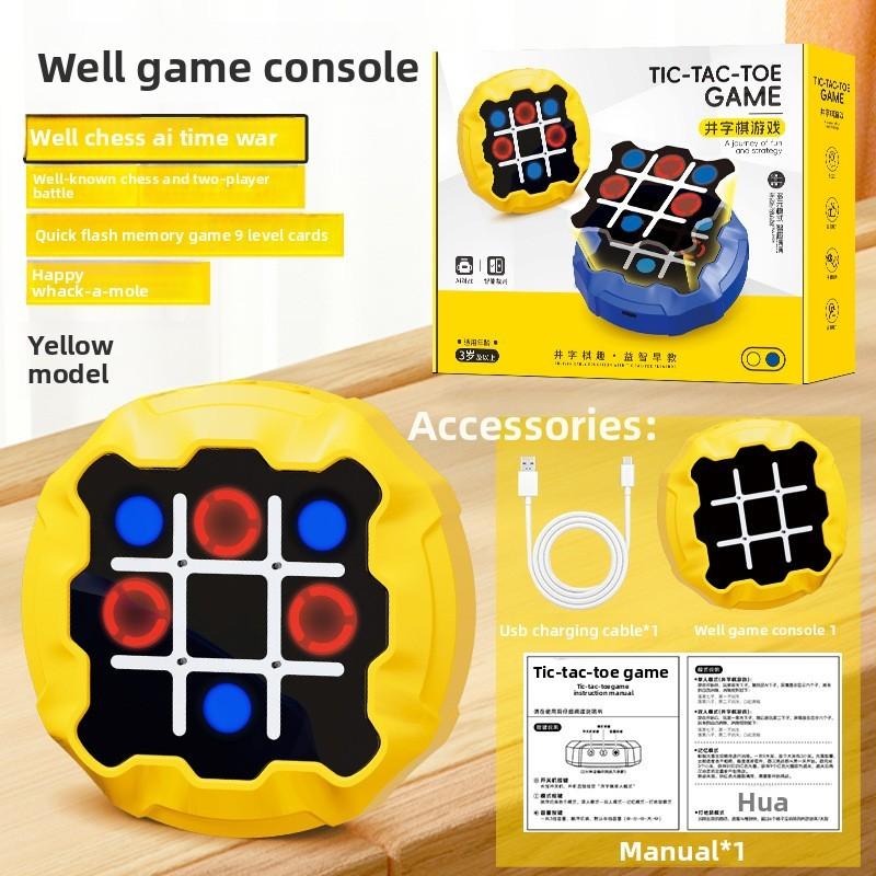 Portable Tic Tac Toe Game Machine With Sound Effects For Children Entertainment жёлтый