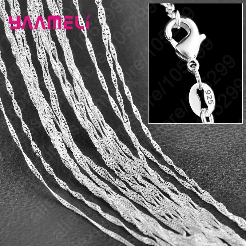 10 STUKS Groothandel Puur 925 Sterling Zilver Bedel Schakelketting Ketting Sieraden met Sterke Gladde Karabijnsluitingen 16-30 Inch