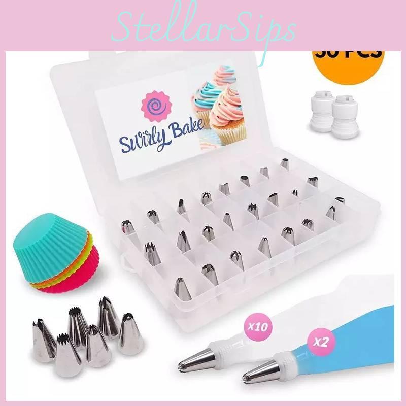 Versatile 50-piece Russian Piping Tips Set With Reusable Baking Accessories For Cakes