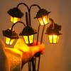 1pc Retro Lantern Decorative Light Solar-powered 6LED Retro Street Lamp Shaped Decorative Light Suitable for Garden Courtyard