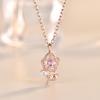 Exquisite 3D Flower Choker Romantic Clavicle Chain Sweet Pink Rose Necklace  Couple
