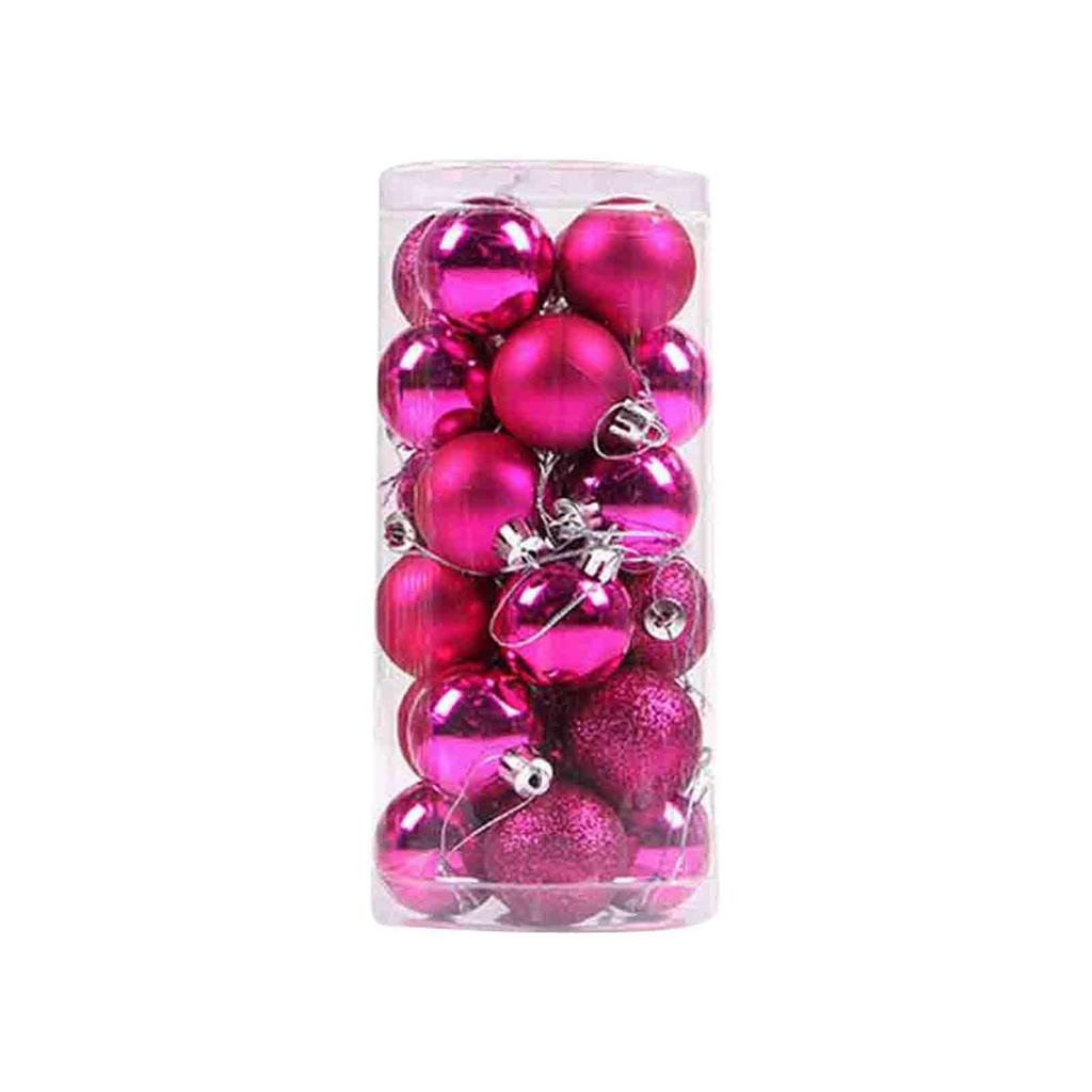 24PCS Christmas Ball Ornaments Mini Shatterproof Plastic Christmas Baubles Set for Holiday Party Wreath Tree Decor(1.57inch)