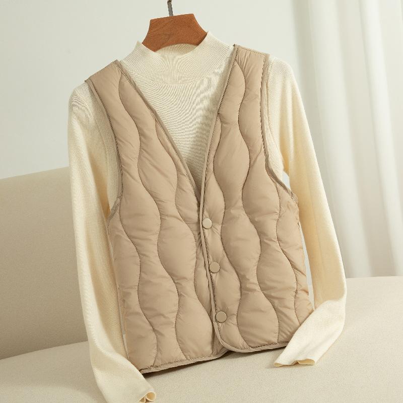 

Женский зимний пуховый жилет из шелка, легкий и теплый, флисовый шелковый короткий жилет без рукавов, жилет 2XL хаки