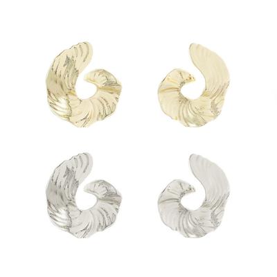 Crinkle Metal Statement Earrings Sturdy Alloy Comfortable for Long Time Wear