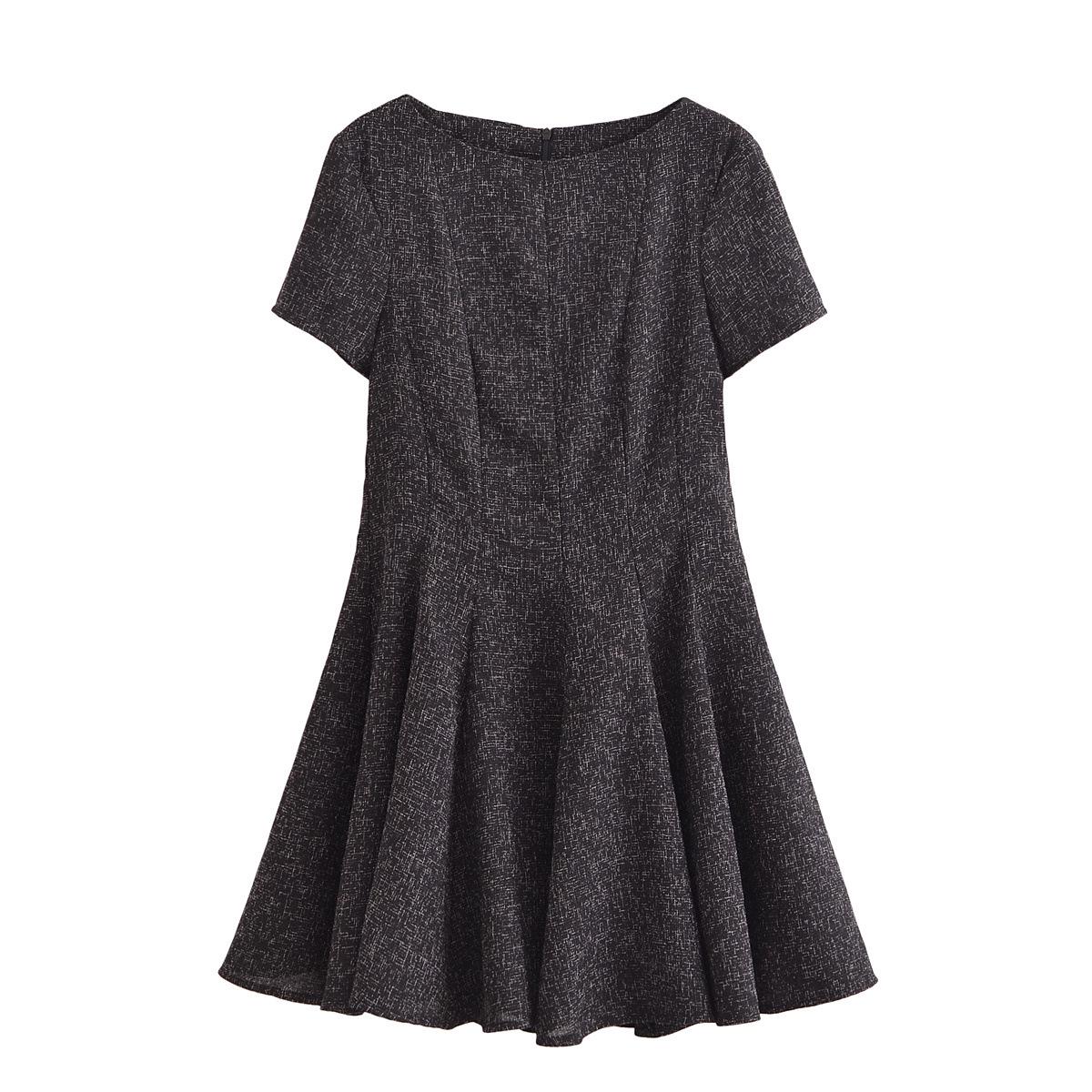 

ZARZ Новое женское платье в европейском и американском стиле с вырезом-лодочкой, широким подолом и короткими рукавами (2731261) Medium темно-серого