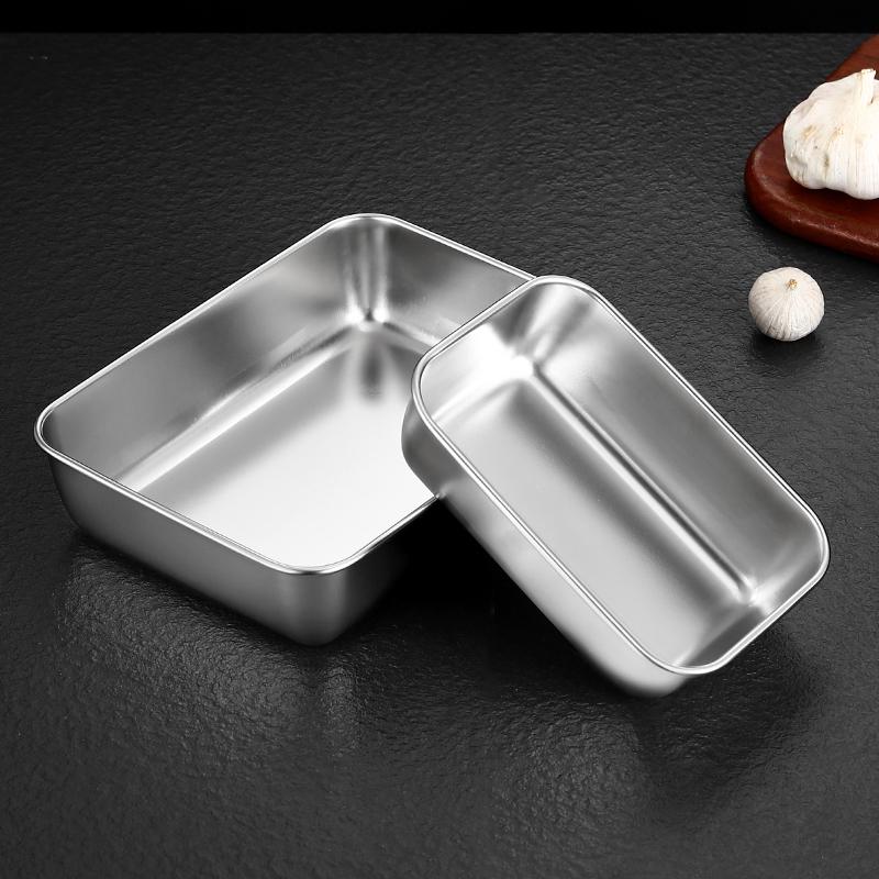 Food Grade Stainless Steel Rectangular Tray for Tiramisu or Cooked Foods