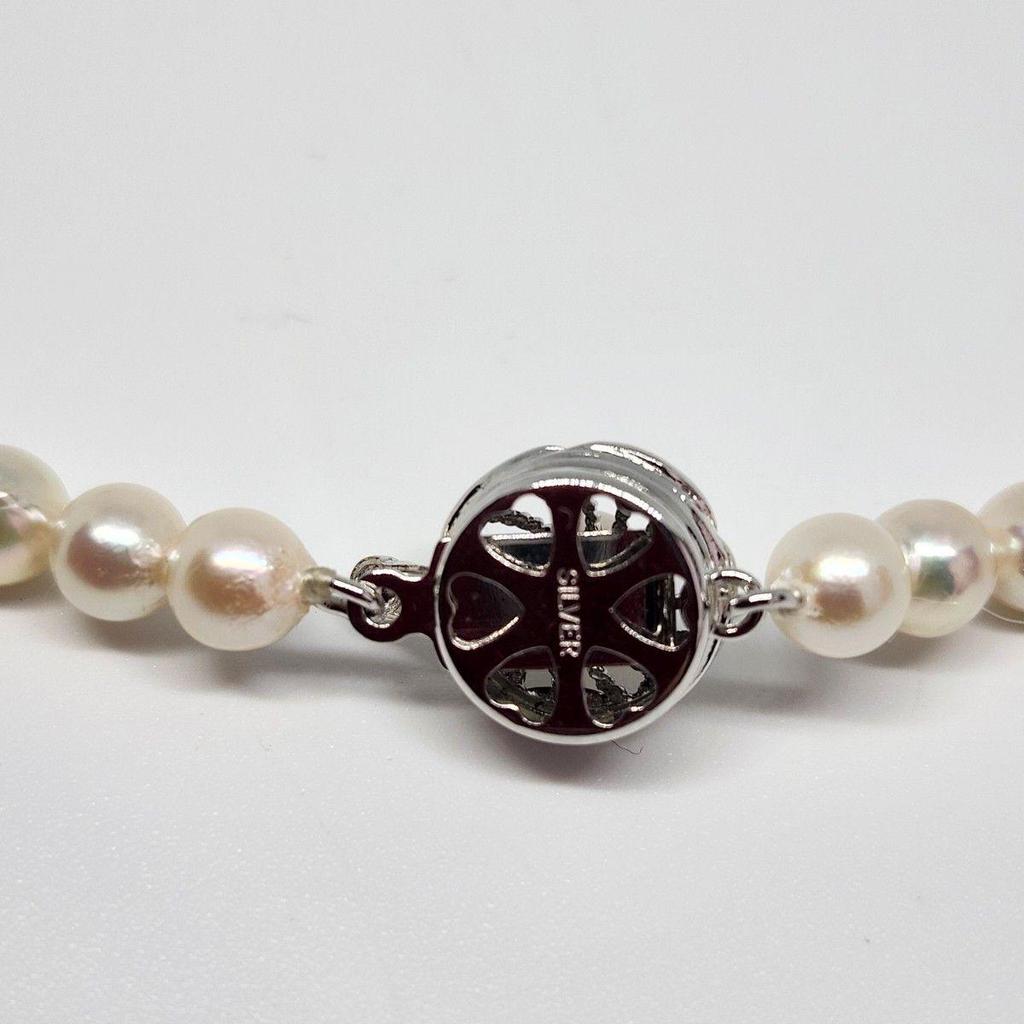 Used Genuine Pearl Necklace Necklace Perl School Mama Ladies Accessories White Silver Metal Fittings Real White