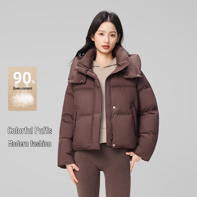 SNOWFLYING Women's Short Collarless Down Jacket