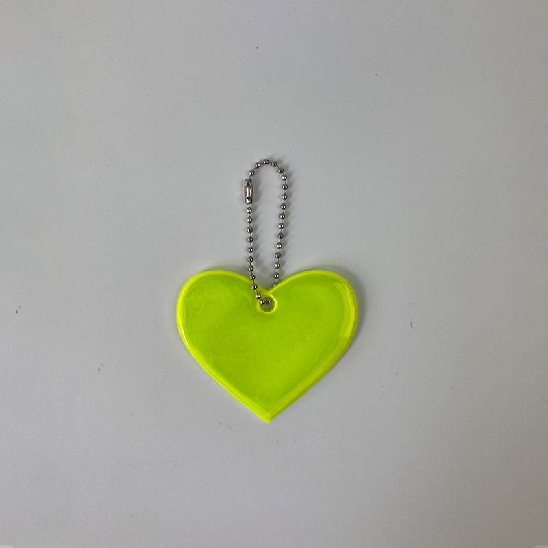 Milai Reflective Heart Pendant Keychain - Student Backpack Safety Ornament