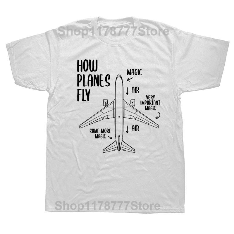 Novelty How Planes Fly Engineer Pilot Airplane TShirt Mens Short Sleeves Hip Hop Printed T Shirts Top Tees
