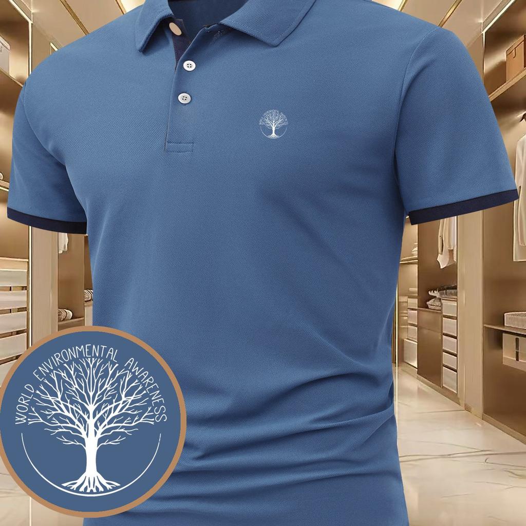 Men's Training Athletic Polo Shirt Moisture Wicking Short Sleeve Quick Dry Golf Top for Active Workout