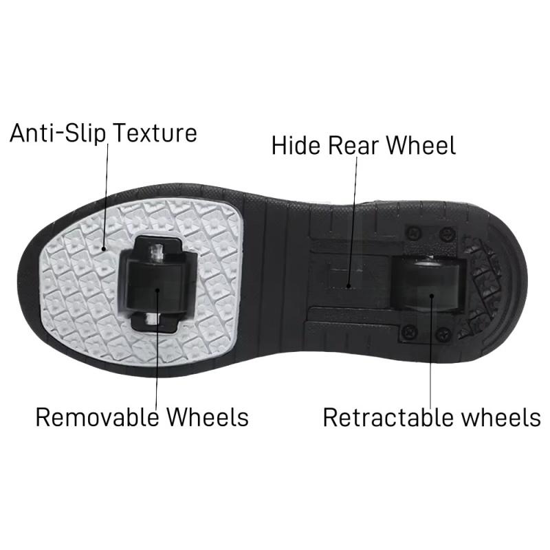 New Running Children Casual Sneaker 4 Wheel Adult Kids Outdoor Sports Dual-Use Walk Roller Skate Shoes Roller For Women