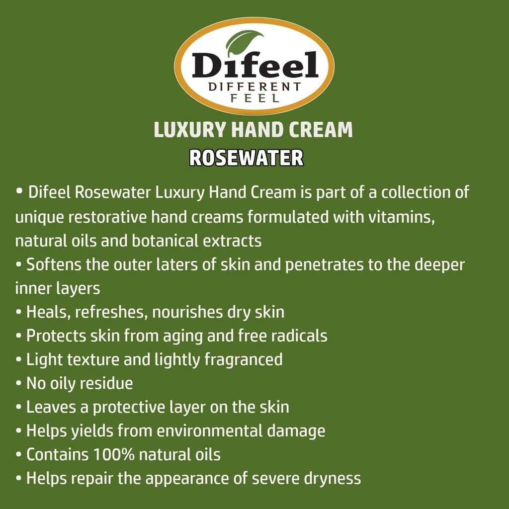 Difeel Rosenwasser Natürliche Handcreme 40g ROSENWASSER 10RSW New York Importiert [Reguläres Produkt]