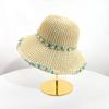 Women's Summer Floral Straw Hat Country Style Beach Vacation Hat Wide Brim Face Slimming Sun Protection Hat for Outdoor Beach Trips Lightweight