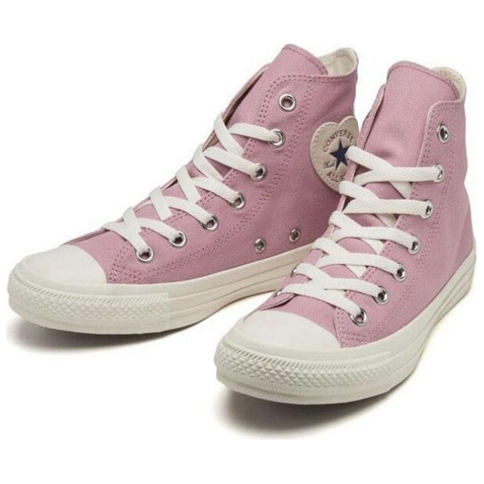 Converse Chuck Taylor All Star Heartpatch Hi Round Toe Lace-Up Durable Shock Absorbing High-Top Canvas Shoes Unisex Sneakers Pink 5SC704