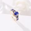 Eleganter Blauer Zirkon Diamantring - Klassischer Damenhandschmuck