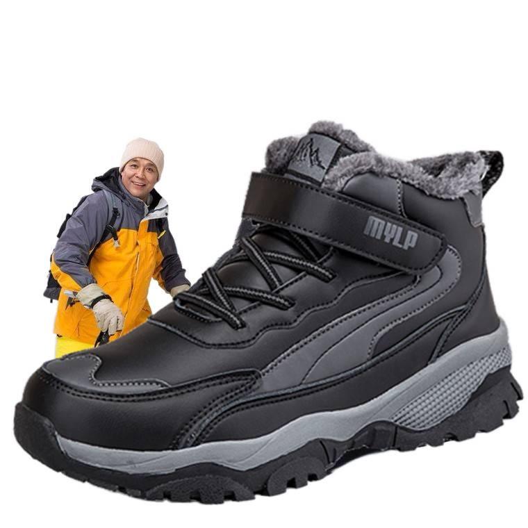 Winter Baumwollschuhe Papa verdickt Wolle Samt mittelhohe Schneestiefel