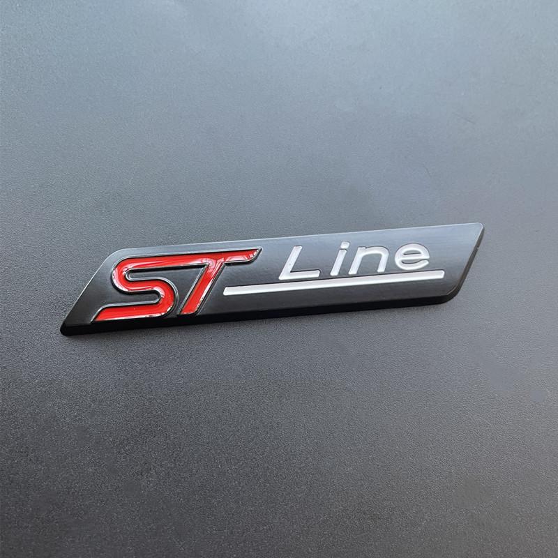 3D Metal Logo ST Line Sticker Car Trunk Fender Badge For Ford Mondeo Mk5 Puma Kuga Fiesta Focus ST Line Emblem Accessories AOV1