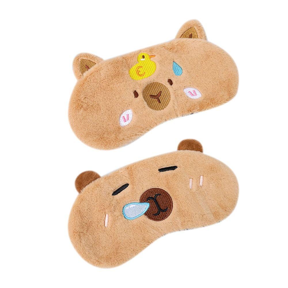 Cute Capybara Sleep Eye Mask Cartoon Relaxing Eye Shade Soft Blindfold Girls Women Home Travel