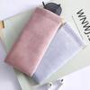 Self-closing Eyeglasses Bag Imitation Sheepskin Leather Glasses Holder Soft Velvet Interior Travel Protective Sunglasses Case