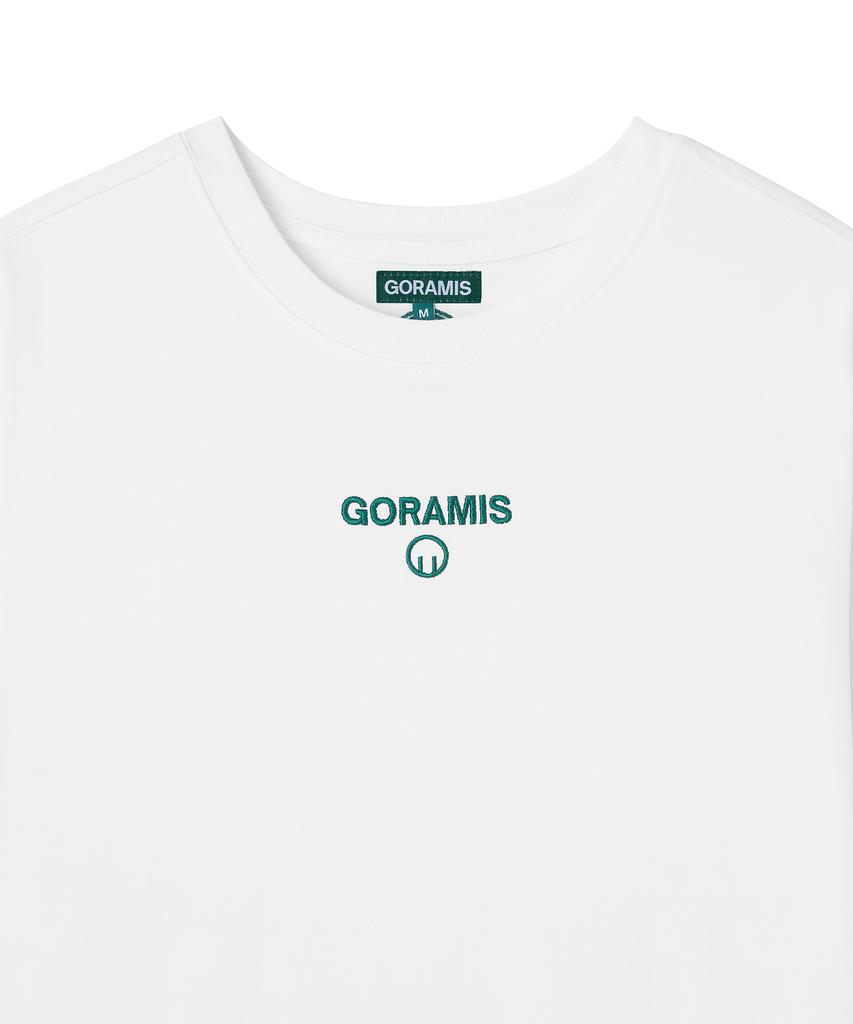 GORAMIS Raw Script Print Short Sleeve T-Shirt [White]