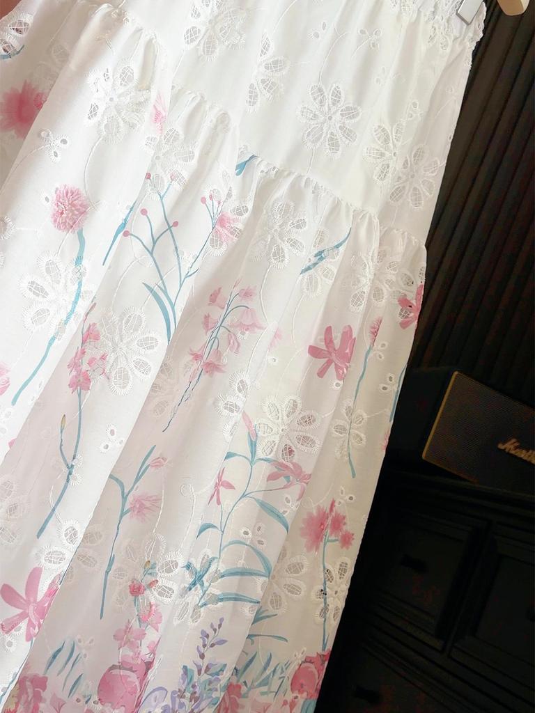 Women's A-Line Heavy Embroidered Hollow Flower Mid-Length Skirt - Versatile and Casual for Spring/Autumn 2026