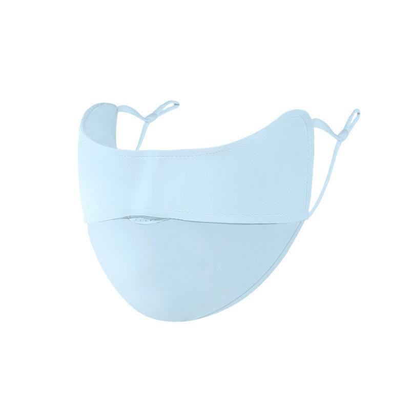 Breathable Ice Silk Face & Eye Shield with 3D Stereo Design - UV Protection, Washable, Hyaluronic Acid Enriched
